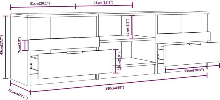 Actual product image VidaXL Talis (150 x 33.5 x 45 cm)