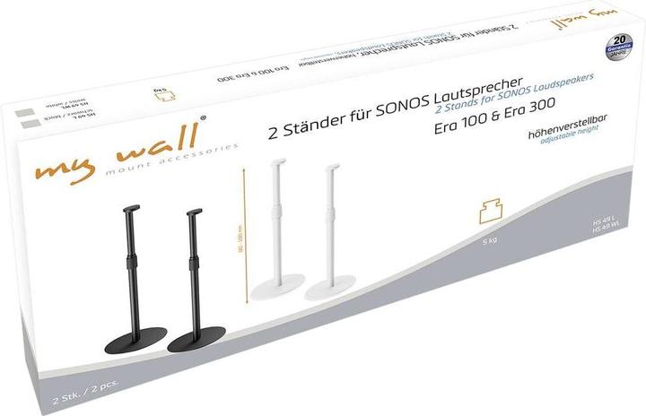 Actual product image myWall My Wall HS49WL Speaker stand Rigid, height-adjustable White 2 pcs. (1 pair, Stand, Not movable)