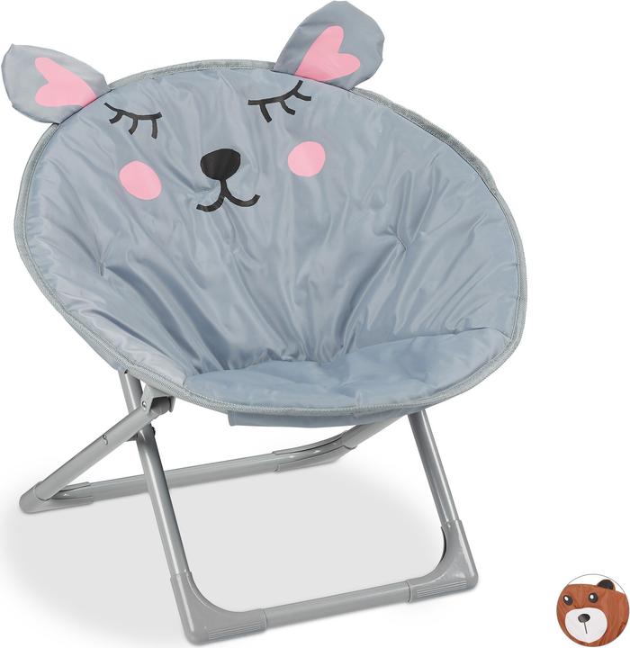 Relaxdays Chaise lune enfants, pliable (Chaise haute)