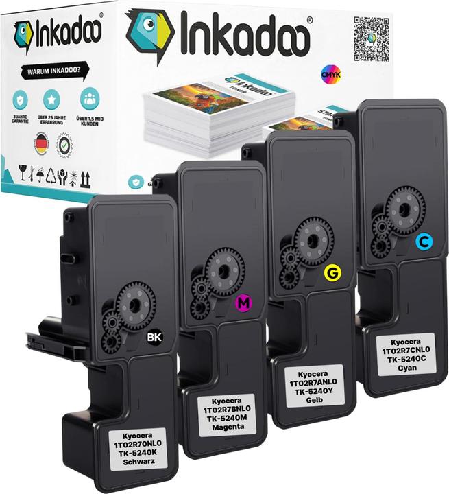 Inkadoo Kompatibel Toner für Kyocera ECOSYS M 5526 cdw (M, BK, C, Y)