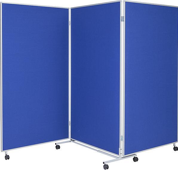 Image du produit eurokraft basic Tableau de présentation pliant et mobile, h x l x p 1905 x 3040 x 50 mm, bleu. (190,5 x 304 x 50 cm)