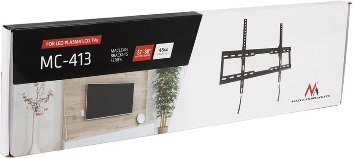 Actual product image Maclean TV mount max VESA 600x400 32-80 45kg Tilt adjustment +0°-10° MC-413 (Wall, 80", 45 kg)