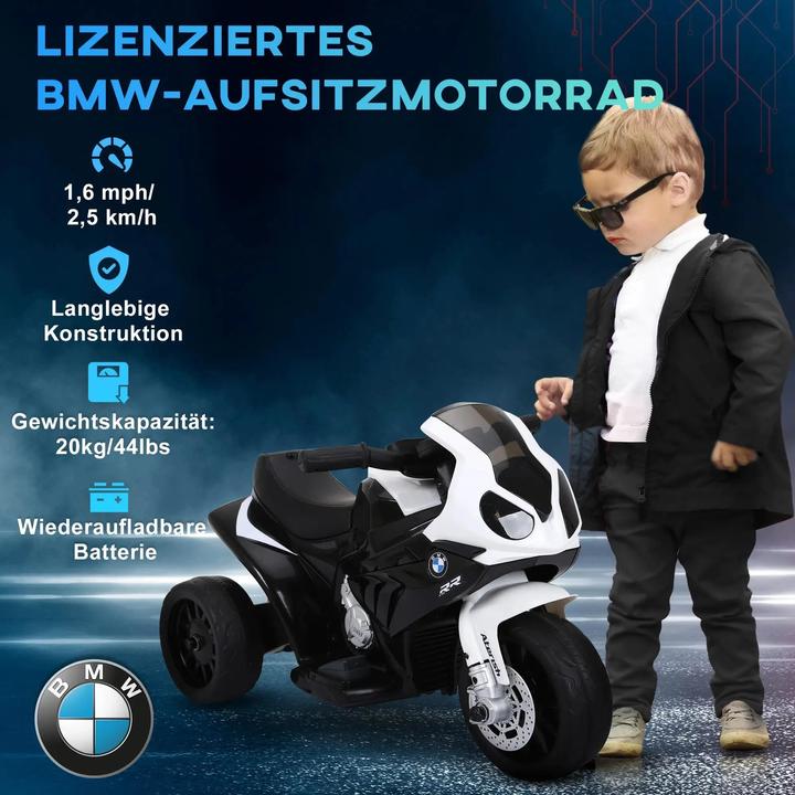 Image du produit Homcom Kinder Elektro Motorrad mit Licht- und Soundeffekte BMW S1000 RR Weiss (6 V)