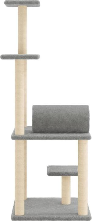 Produktbild VidaXL Kratzbaum mit Sisal-Kratzsäulen Hellgrau 136 cm,Farbe (136 cm, Hellgrau)