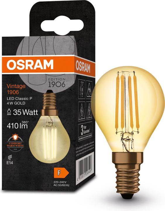 Actual product image Osram vintage 1906 (E14, 4.50 W, 420 lm, 1 x, F)