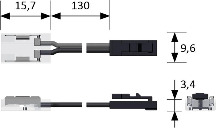 Actual product image Halemeier Anschluss Versa 12VDC max. 3A L=130 (13 cm, Indoor)