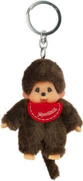 Produktbild Monchhichi Sekiguchi 2534 Original Mädchen oder Junge, aus braunem Plüsch, mit Lätzchen, Schlüsselanhänger,...