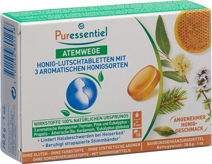 Produktbild Puressentiel Lutschtabletten mit 3 aromatischen Honigsorten 3 Honigsorten (18 Stück)