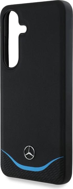 Actual product image Mercedes Leather Contrasted Blue Horizontal Curve MagSafe Case for Samsung Galaxy S25 - Black (Samsung Galaxy S25)