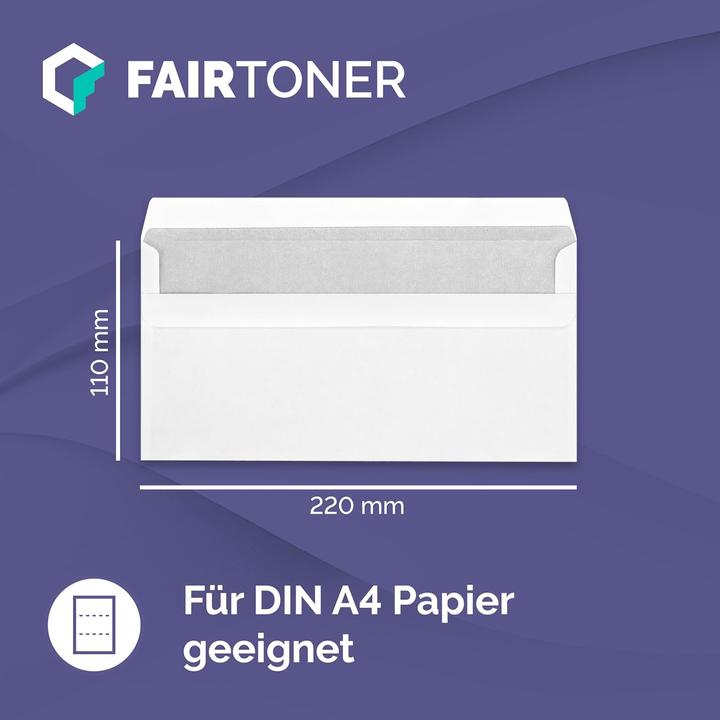 Actual product image ‎FairToner 1000x Briefumschläge DIN lang mit Fenster (11 x 22 cm, DIN long (11 x 22 cm), 1000 x)