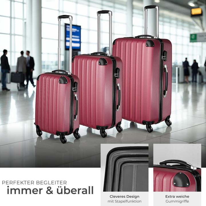 Immagine prodotto tectake Set di valigie rigide (95 l, M (50 - 90l), L (90 - 115l))