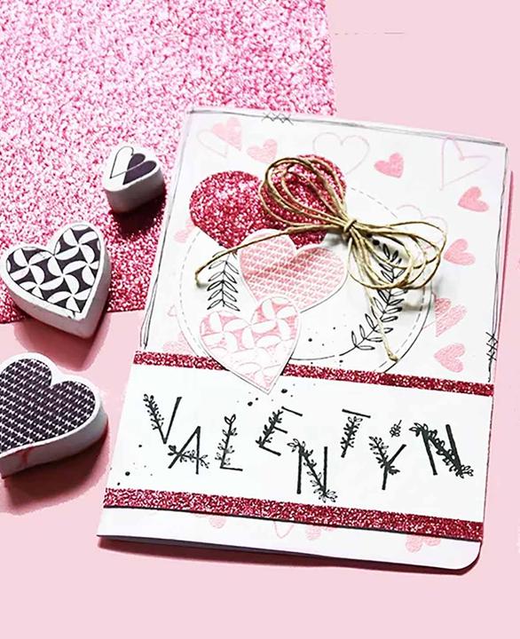 Produktbild Aladine Stempelset Hearts, inkl. Stempelkissen, 35 Stk.