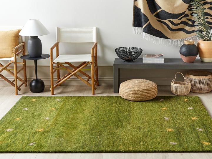 Produktbild Beliani Teppich Wolle grün 160 x 230 cm Tiermuster Hochflor YULAFI (160 x 230 cm)