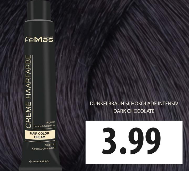 Actual product image FemMas 3.99) Hair Color Dark Brown Chocolate Intense 100ml (Dark Brown Chocolate Intensive 100ml)