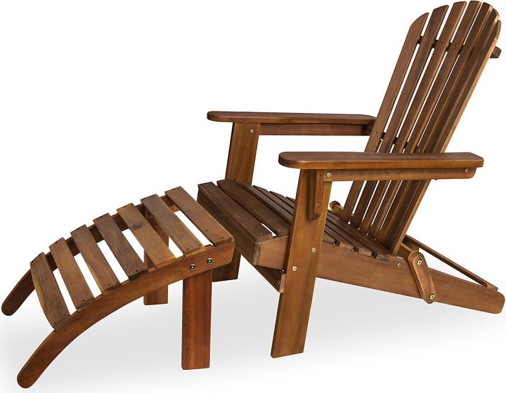Image du produit Casaria Chaise longue Adirondack Lot de 2 Repose-pieds
