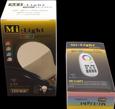 Actual product image Milight LED bulb RGB+warm white 6W with radio remote control (E27, 6 W, 550 lm, 1 x, F)