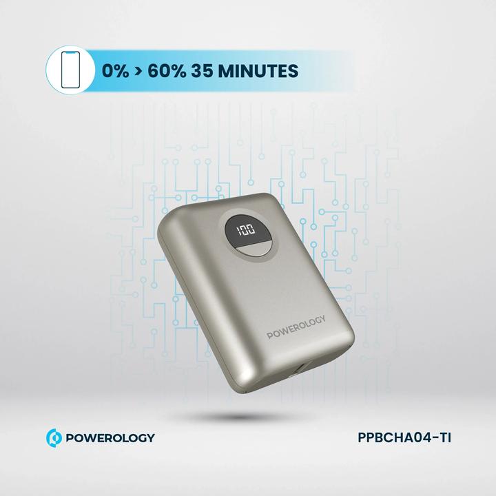 Immagine prodotto Powerology Banca di potenza ultracompatta 10000mAh PD 20W (10000 mAh, 20 W)