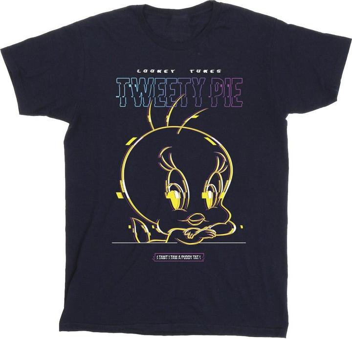 Actual product image Looney Tunes Mens Tweety Glitch T-Shirt (XL)
