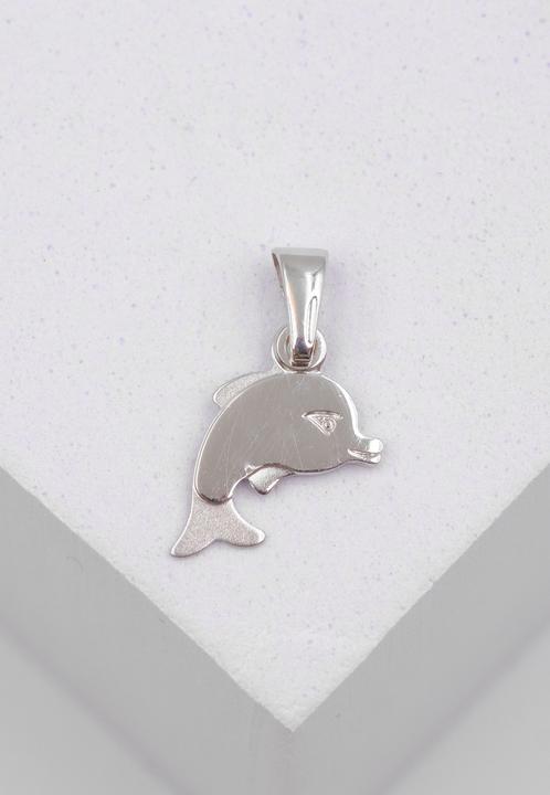 Actual product image Muau Pendant Dolphin white gold 750, 17x10mm (750/18K white gold)