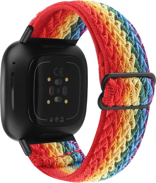 Image du produit Cover-Discount Fitbit Versa 4 / Sense 2 - Bracelet de remplacement en nylon arc-en-ciel (Nylon)