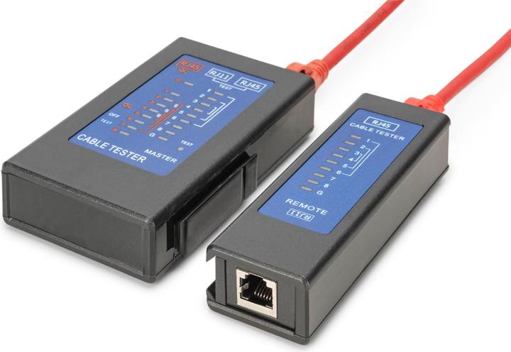 Produktbild Digitus Kabeltester, Netzwerk, RJ45, Einseitiger Tester Hauptgerät, Remote, PoE Tester, mit Schutzkoffer