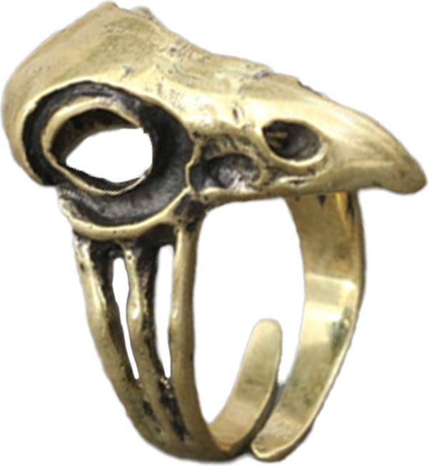Produktbild Star Piercing Ring vergoldet Vogel Schädel (Messing)