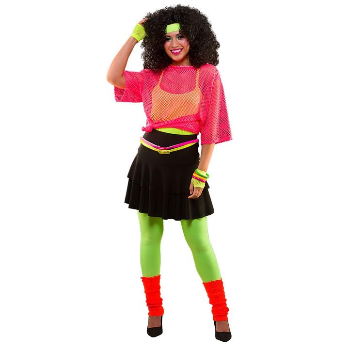 Immagine prodotto Wicked Costumes Gonna Ra-Ra neon anni '80 in giallo neon (XS)