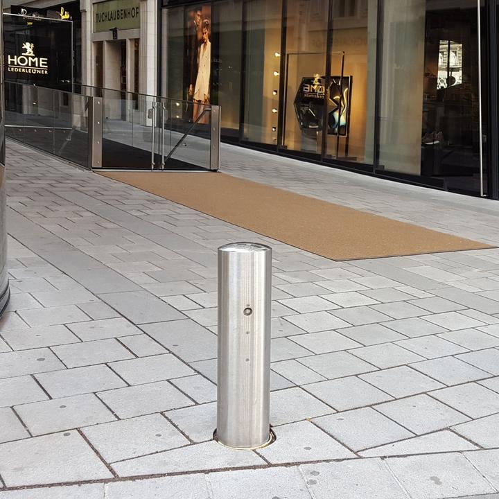 Actual product image Moravia Stainless steel bollard BERLIN XL, Ø 204 mm made of stainless steel with domed cap