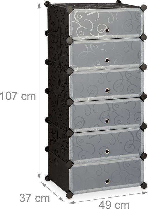 Actual product image Relaxdays 6 Compartment Shoe Cabinet (49 x 37 x 107 cm)