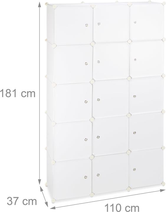 Image du produit Relaxdays Garde-robe système modulable 11 cubes (110 x 37 x 181 cm)