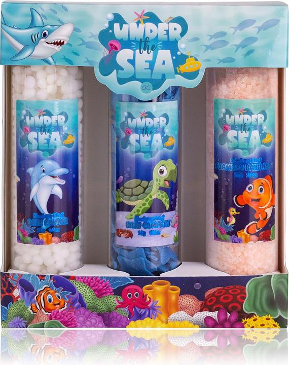 Actual product image Accentra UNDER THE SEA bath set in gift box, incl. 50g foaming bath salt, 30g bath caviar, 10g bath confet (Hair care set)
