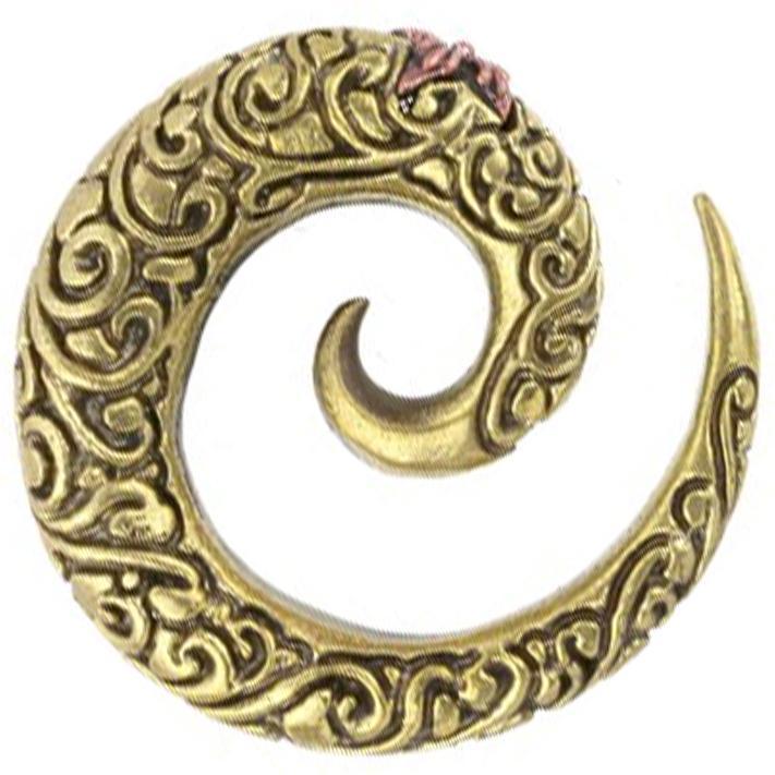 Actual product image Star Piercing Gold-plated expansion spiral engraved with star (Brass, Copper)