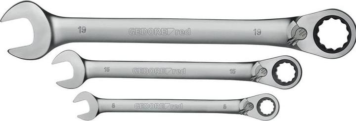 Produktbild Gedore Red red R07205012 Ringratschenmaulschlüssel Satz SW8-19 mm 12-teilig (19 mm, 15 mm, 8 mm, 7 mm, 10 mm)
