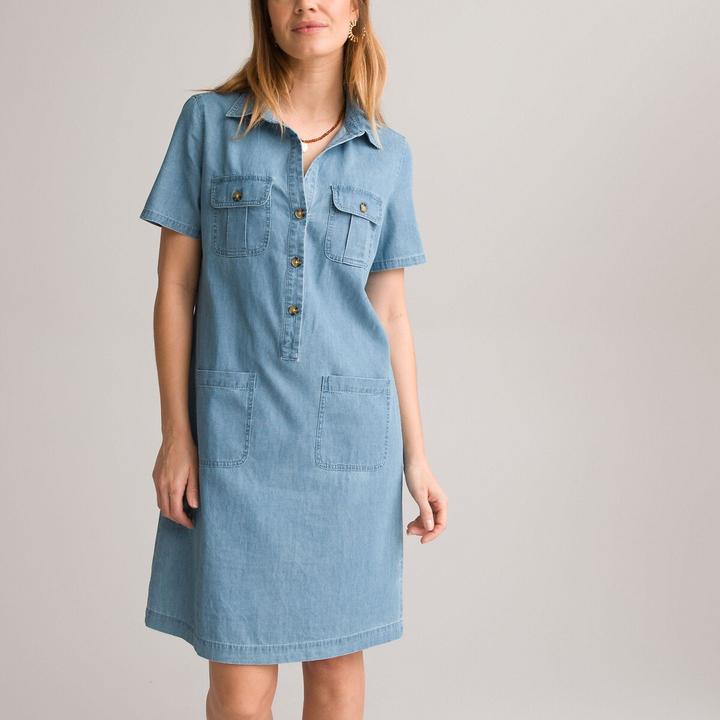 Image du produit Anne Weyburn Robe droite en jean à manches courtes (50)