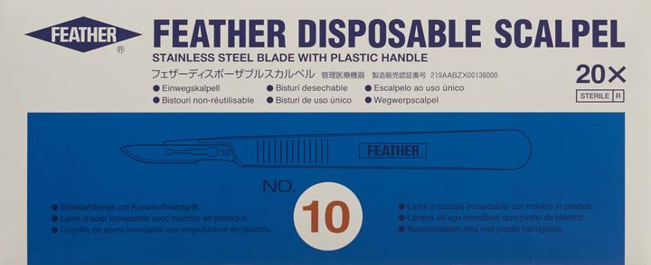 Actual product image Feather Scalpel 1x number 10, 20 pieces
