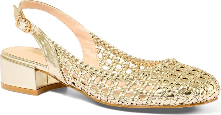 Image du produit Joe Browns Woven Metallic Block Heel Sling Back Shoes (41)