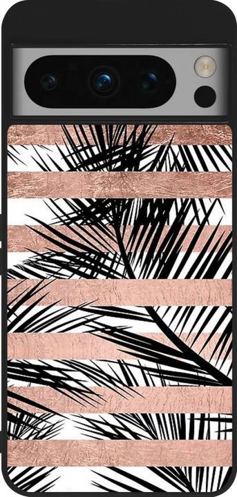 Produktbild PhoneLook Hülle Silikon schwarz Palm trees gold stripes (Google Pixel 8 Pro)