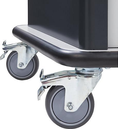Actual product image eurokraft basic Laptop and equipment trolleys, with roller shutter, charcoal RAL 7016. (25 kg)