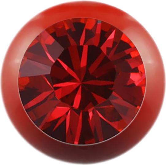 Produktbild Star Piercing Micro Kugel Fire Red mit Swarovski rot (ohne Messing, Chirurgenstahl 316L)