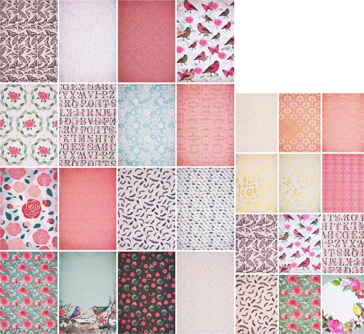 Produktbild VBS Design Papier "Beautiful", 28 Blatt (180 g/m², 28 x)