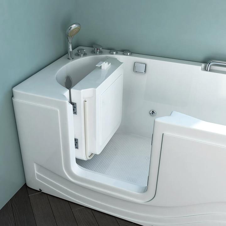 Produktbild Home Deluxe Seniorenbadewanne mit Massagedüsen Tür und Griff AUTARK M (links) - 153x76x64cm (76 cm, 153 cm)