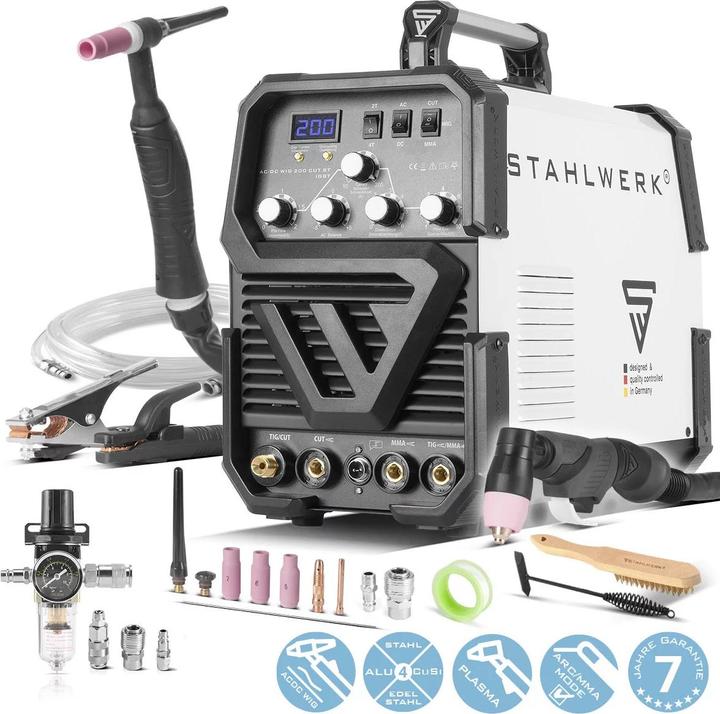 Actual product image Stahlwerk AC/DC TIG 200 CUT welding machine with MMA and integrated plasma cutter