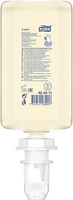 Tork Håndsaebe Odor-Control S4 skum 1000ml 6stk/pak 424011 (Flüssigseife, 1000 ml)