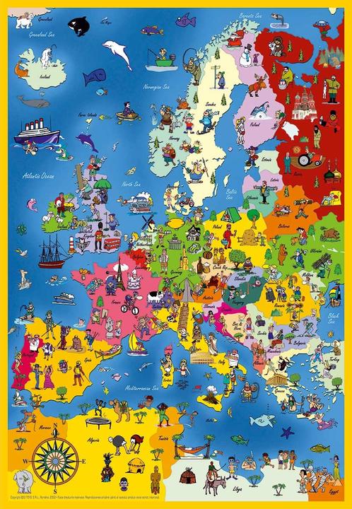 Produktbild DToys Puzzle 240 Teile Europakarte mit Flaggen (240 Teile)