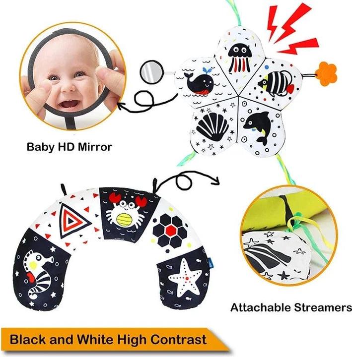 Immagine prodotto Activity Board Giocattolo cuscino per neonati Nero Bianco ad alto contrasto per neonati 0-6