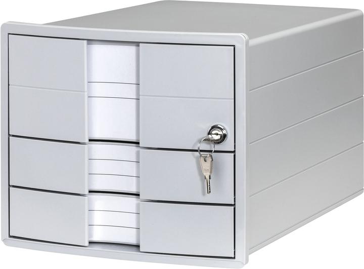 Actual product image Han IMPULS 1018-11 Drawer box gray DIN A4, DIN C4 Number of drawers: 3 (C4, A4)