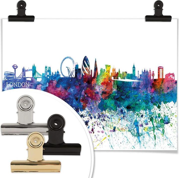 Actual product image Trenddeko London watercolor skyline (80 x 60 cm)