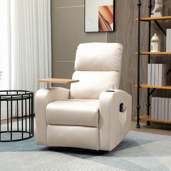 Produktbild Swisshandel24 Relaxsessel mit Massage und FB, Fernsehsessel, Mikrofaser, Beige
