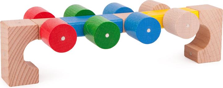 Actual product image Kooglo Magnetic Wooden Blocks Basic Colour