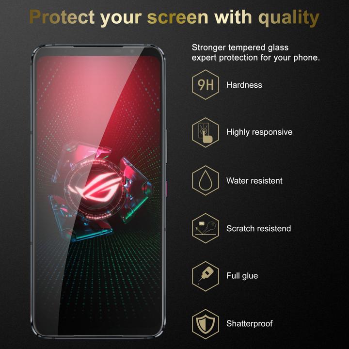 Actual product image Cadorabo Display protection glass (3 Piece, Asus ROG Phone 5)